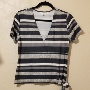 SELF❤E Pull Over Top Faux Cross Over Tie Bottom